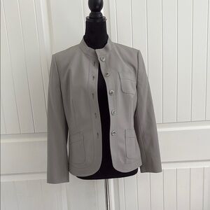 Talbots Women's Gray Stand Collar Blazer